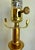 Pair of Contemporary Chinoiserie Faux Bamboo Brushed Gold Table Lamps For Sale - Image 4 of 7