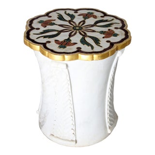 Mughal Side Table in White Marble by Paul Mathieu for Stephanie Odegard For Sale