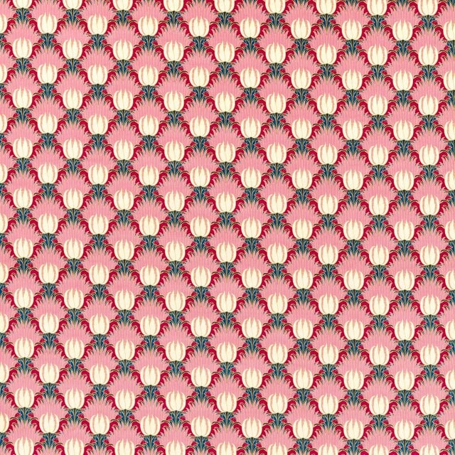 Morris & Co Tulip & Bird Fabric in Amaranth & Blush - a Sample For Sale