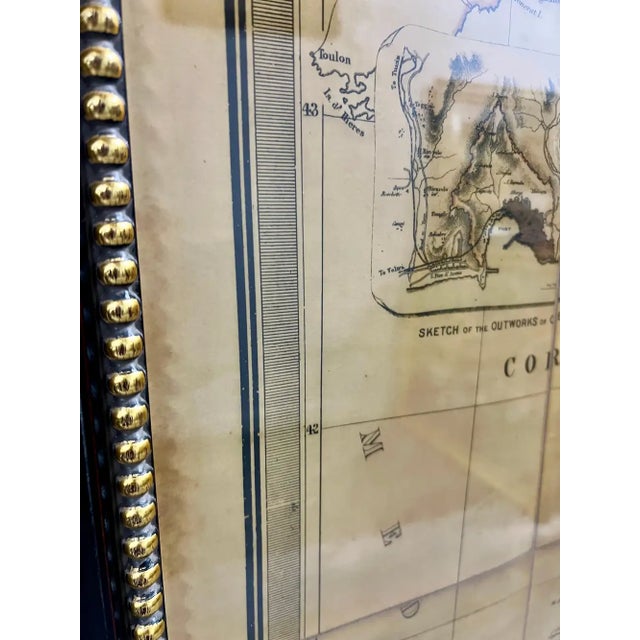 Large Vintage Antiqued Stanford Map of Italy in Black & Gold Frame 1990's For Sale - Image 15 of 15