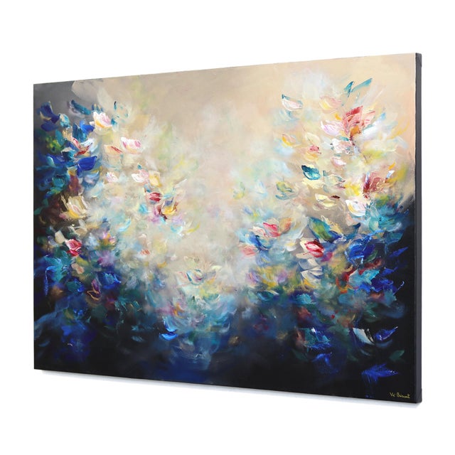 Contemporary Burst of Creativity - Original Bright Abstract Floral Acrylic Painting on Canvas by Vè Boisvert For Sale - Image 3 of 9