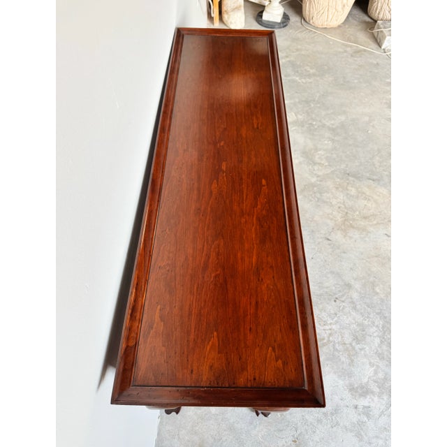 Vintage Solid Cherrywood Statton Trutype Americana Console Table For Sale - Image 9 of 12