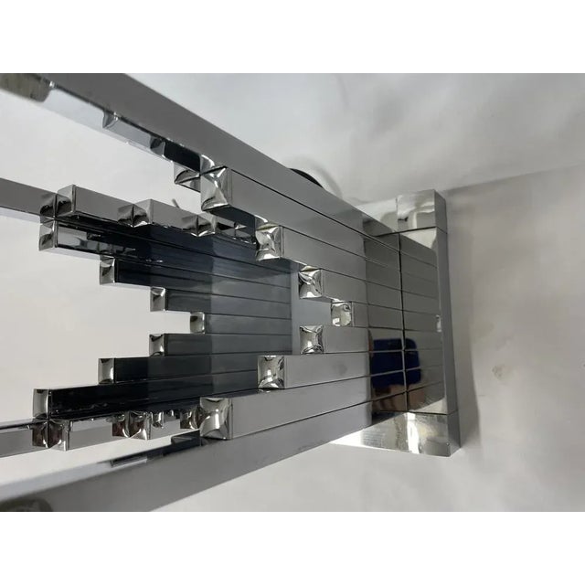 Metal Italian Table Lamp in Chromed Steel, 1970s For Sale - Image 7 of 8