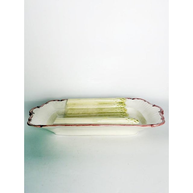 19th Century Ceramic Asparagus Serving Dish, France For Sale - Image 3 of 14