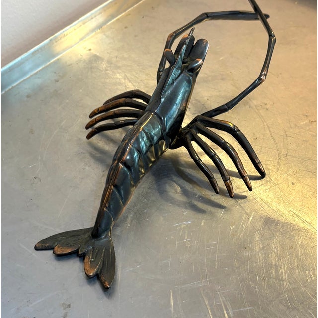 Large Brass Shrimp Figurine For Sale - Image 4 of 5
