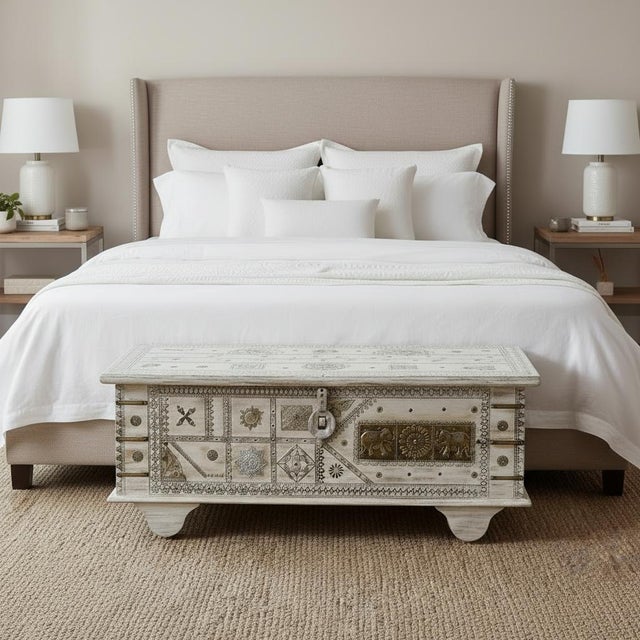 Dimensions: 45" W x 16" D x 18" H Add charm, texture, and practical storage to your home with this beautifully crafted...