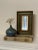 Avocado Small Mid Century Traditional Green and Gold Small Table Top Mirror For Sale - Image 8 of 9