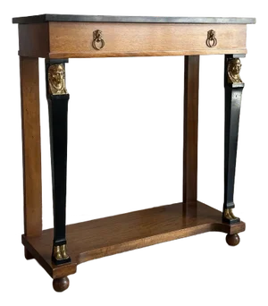 1960s Egyptian Revival Neoclassical Console Table With Gilt Accents