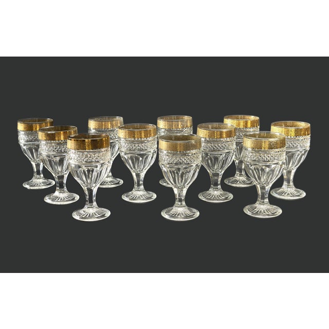 Mid-Century Crystal Glasses in the style of Saint Louis, 1950s, Set of 33 For Sale - Image 13 of 15