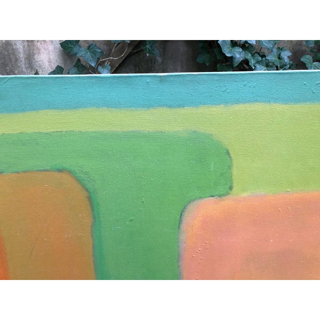 Abstract Large Vintage Mid Century Abstract Oil Painting on Canvas For Sale - Image 3 of 7