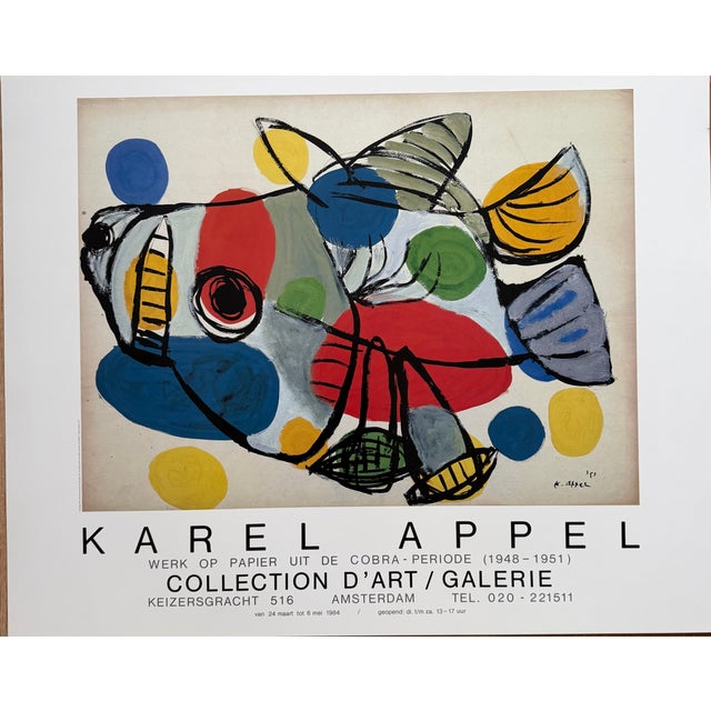Karel Appel was a founding member of the CoBrA movement, known for his bold, expressive style and powerful use of color...