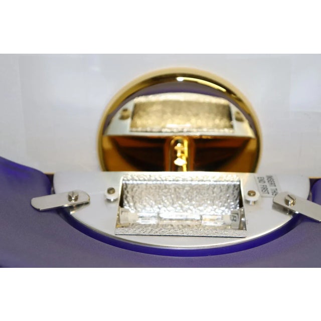 1990s "Mezzo Alo" Wall Lamp Murano Blue Glass For Sale - Image 10 of 11