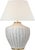 Transitional Marie Flanigan by Visual Comfort Signature Evie Large Table Lamp in White Wicker with Linen Shade For Sale - Image 3 of 3