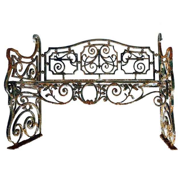 Antique Wrought Iron Garden Bench For Sale In New York - Image 6 of 6