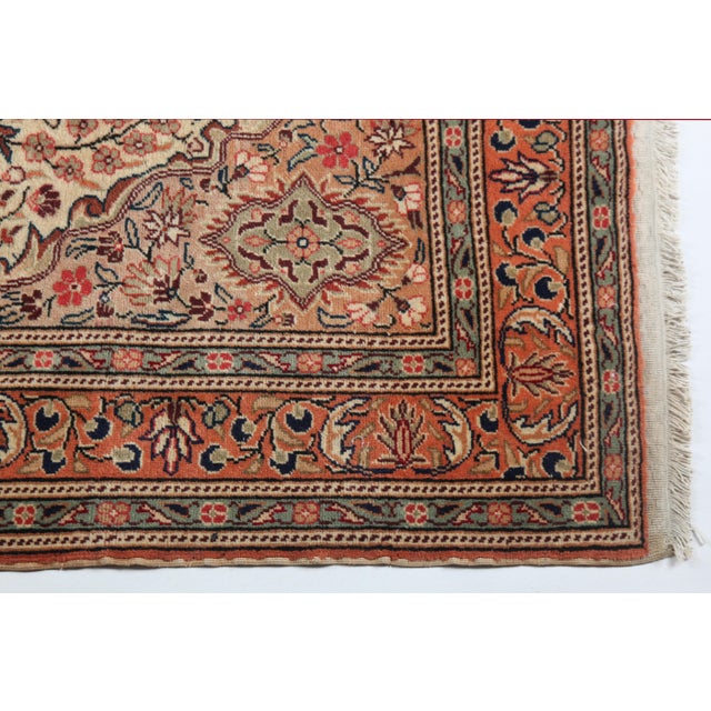 Contemporary Vintage Turkish Hand Knotted Area Rug With Central Floral Medallion -4' X 6' For Sale - Image 3 of 10