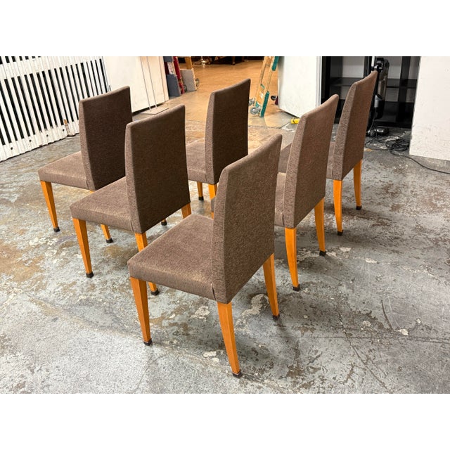 Italian Modern Cherry Dining Chairs, Set of Six For Sale In San Francisco - Image 6 of 12