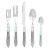 VIETRI Aladdin Brilliant Flatware Light Gray Five-Piece Place Setting, Service for One For Sale