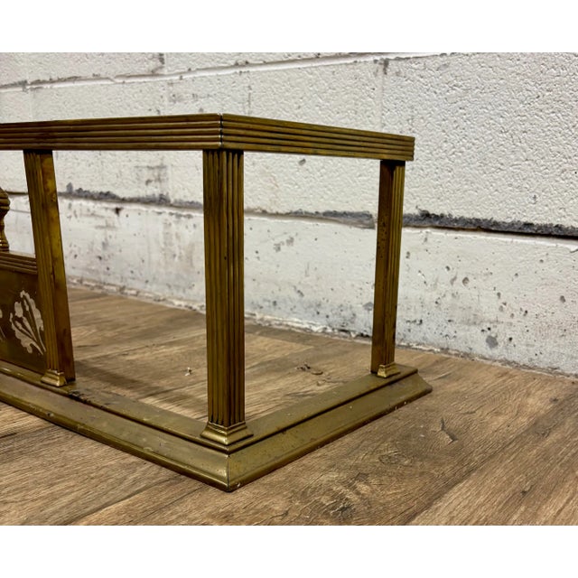 Antique Victorian Traditional Brass Fireplace Fender For Sale In Kansas City - Image 6 of 10