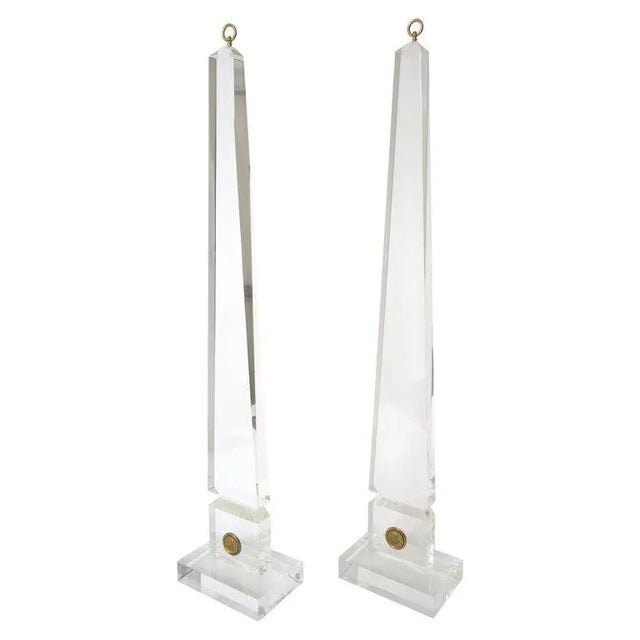 Lucite Obelisks 45" High Maison Jansen Maison Charles Style a Pair For Sale - Image 13 of 13