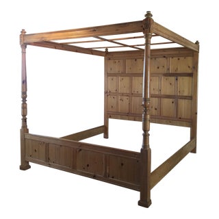 Henredon Pine Panel Headboard Canopy Bed For Sale