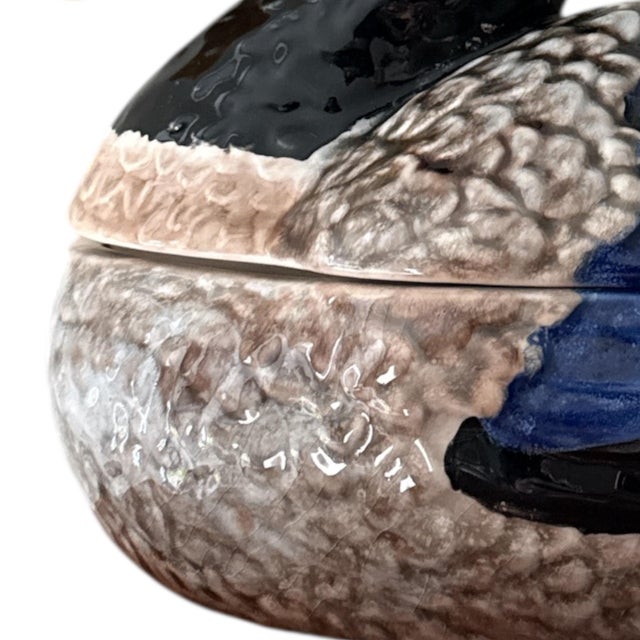 1980s Vintage Bordallo Pinheiro Mallard Duck Soup Tureen With Ladle For Sale - Image 5 of 11