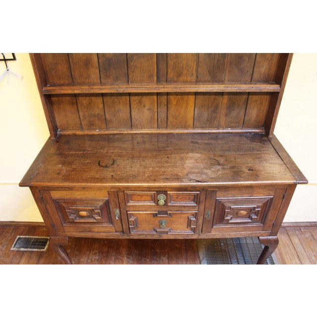 Circa 1860-80 English Queen Anne Style Oak Dresser For Sale - Image 4 of 16