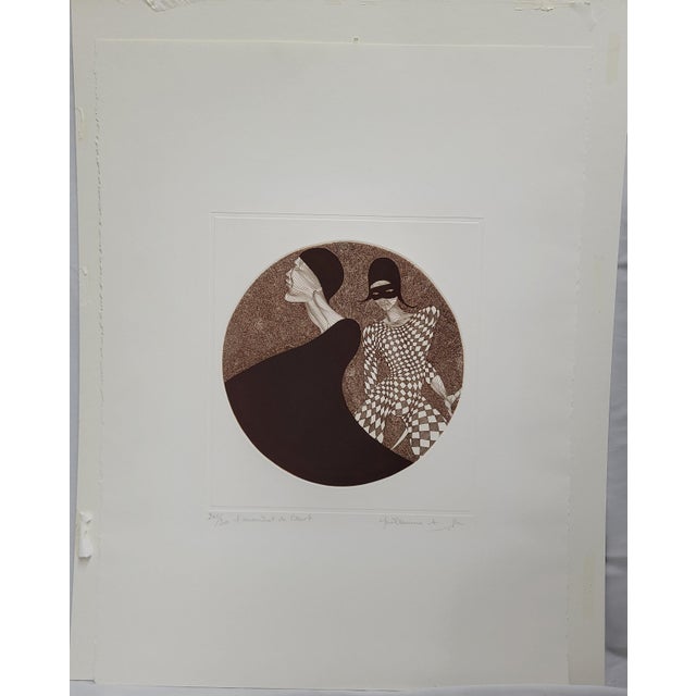 "L'Assassinat de Pierrot" (The Murder of Pierrot) signed limited edition etching by artist Guillaume Azoulay, part of his...