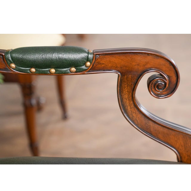 Green Niagara Furniture Green Leather Chair For Sale - Image 8 of 12