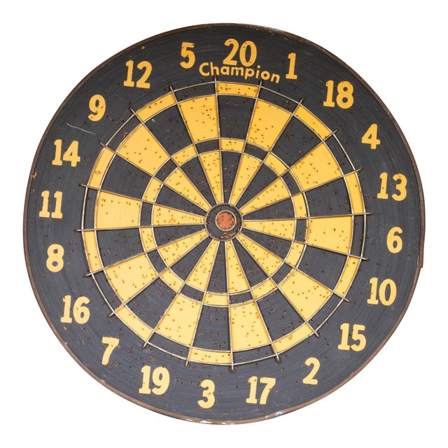 Mid-Century English Double Sided Dart Board, c.1950 For Sale