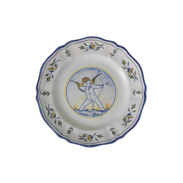 Traditional Italian Maiolica Cupid Plates Grazia Deruta for Bergdorf Goodman - A Pair For Sale - Image 3 of 4