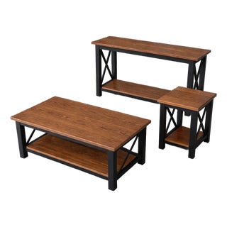 Farmhouse Collection Coffee Table Set For Sale