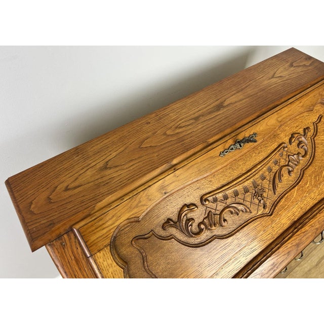 Vintage French Style Secretaire in Oak For Sale - Image 16 of 18