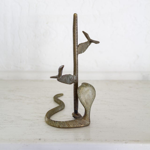 1970s Brass Cobra Snake Cactus and Toucan Bird Kinetic Sculpture For Sale - Image 5 of 12