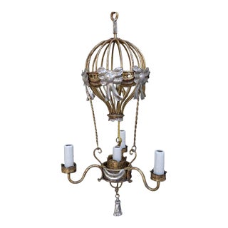 Gold and Silver Gilt Metal Balloon Chandelier For Sale