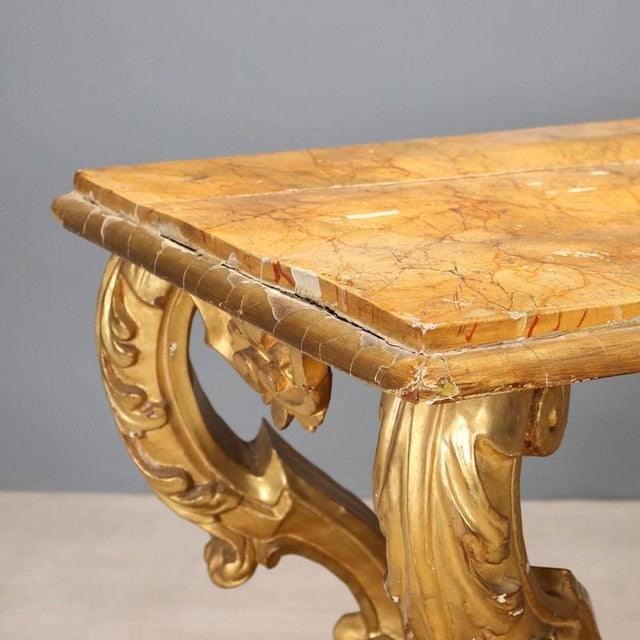 Carved and Gilded Console Table For Sale - Image 5 of 11