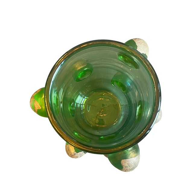 Green Dots Vases with Gold by Colizza, Set of 2 For Sale - Image 4 of 9