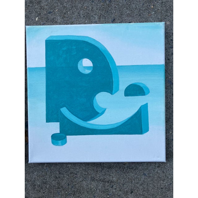 Contemporary Small Original Abstract Geometric Paintings -Set of 3 For Sale - Image 4 of 6