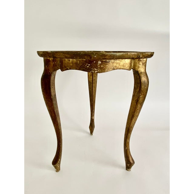 Petite Italian Gold Leaf Florentine Table For Sale - Image 9 of 11