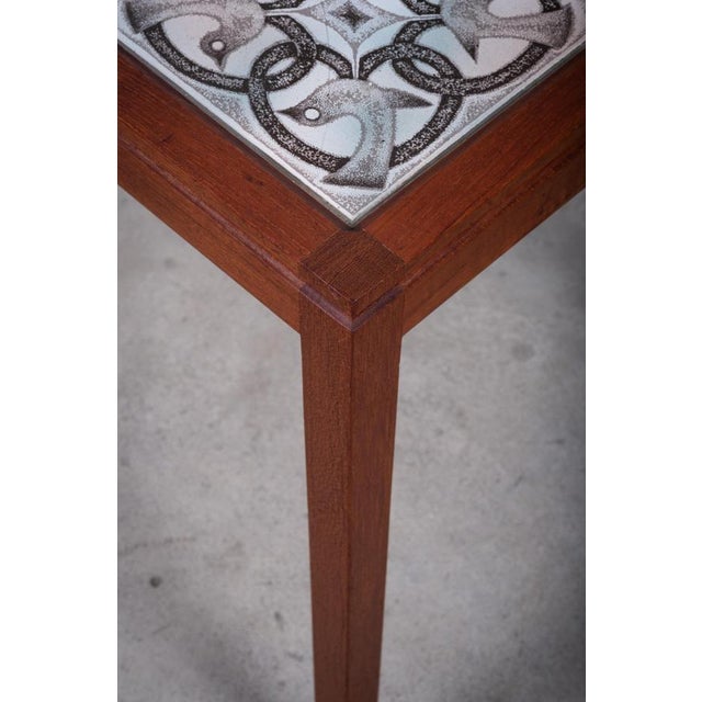 Danish Teak Coffee or Side Table with Tile Top, 1960s For Sale - Image 4 of 9