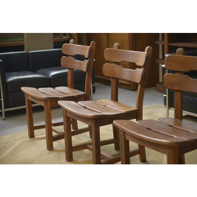 Oak Dining Chairs, 1950s, Set of 4 For Sale - Image 6 of 12