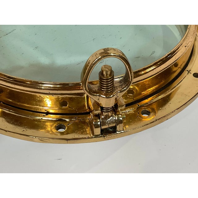 Early 20th Century Solid Brass Ships Porthole For Sale - Image 5 of 6