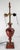 Mid-Century Decorative Toleware Tole Style Painted Red and Gold Table Lamp For Sale - Image 9 of 13