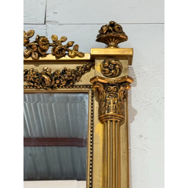 19th Century French Louis XVI Carved and Giltwood Mirror For Sale - Image 10 of 12