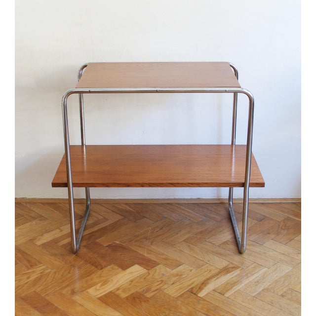 1920s Modernist Tubular Steel Side Table in the style of Marcel Breuer for Kovona, 1920s For Sale - Image 5 of 15