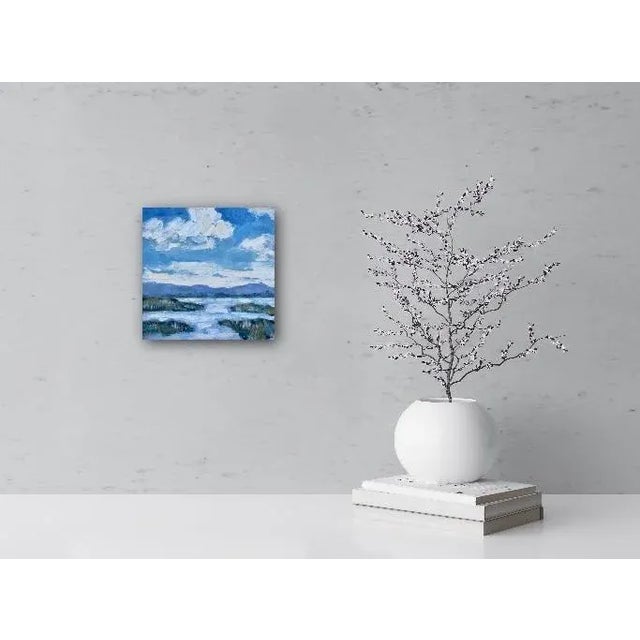 Textile Expressionist Cloudscape in Oil, Rush Ranch Wetlands For Sale - Image 7 of 8