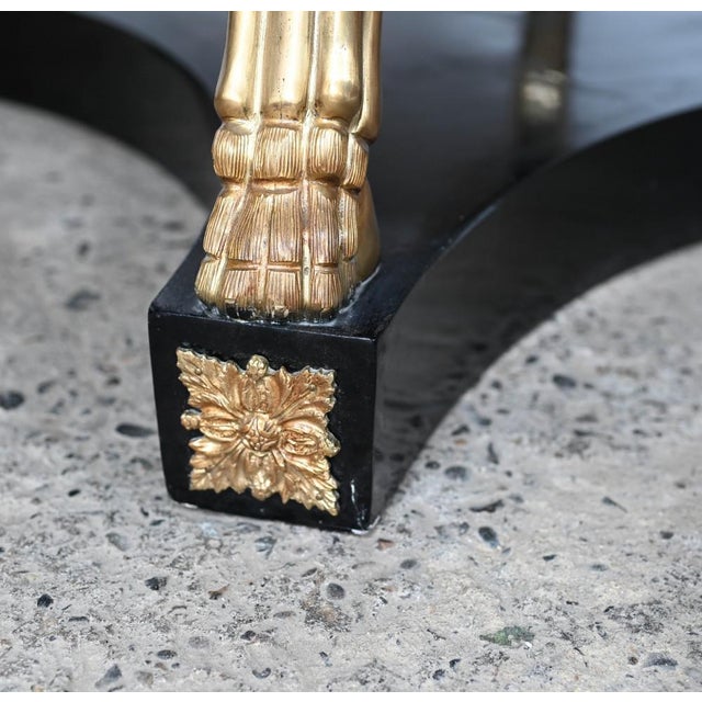 Purple French Empire Gilt Centre Table with Lacquer Winged Maiden Legs For Sale - Image 8 of 9