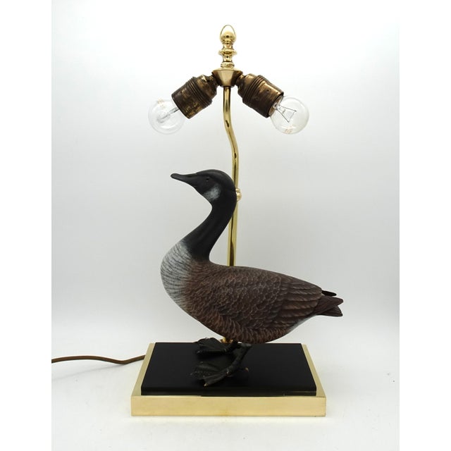 Mid-Century Modern Duck Table Lamp in Polished Brass, 1970s For Sale - Image 3 of 18