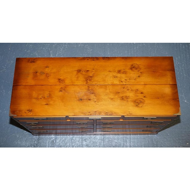 Wood Vintage Military Campaign Record Player Cabinet with Drawers For Sale - Image 7 of 17