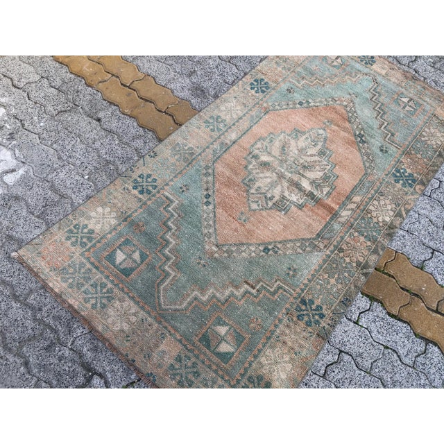 Textile 1960s Small Handknotted Bohemian Area For Sale - Image 7 of 11