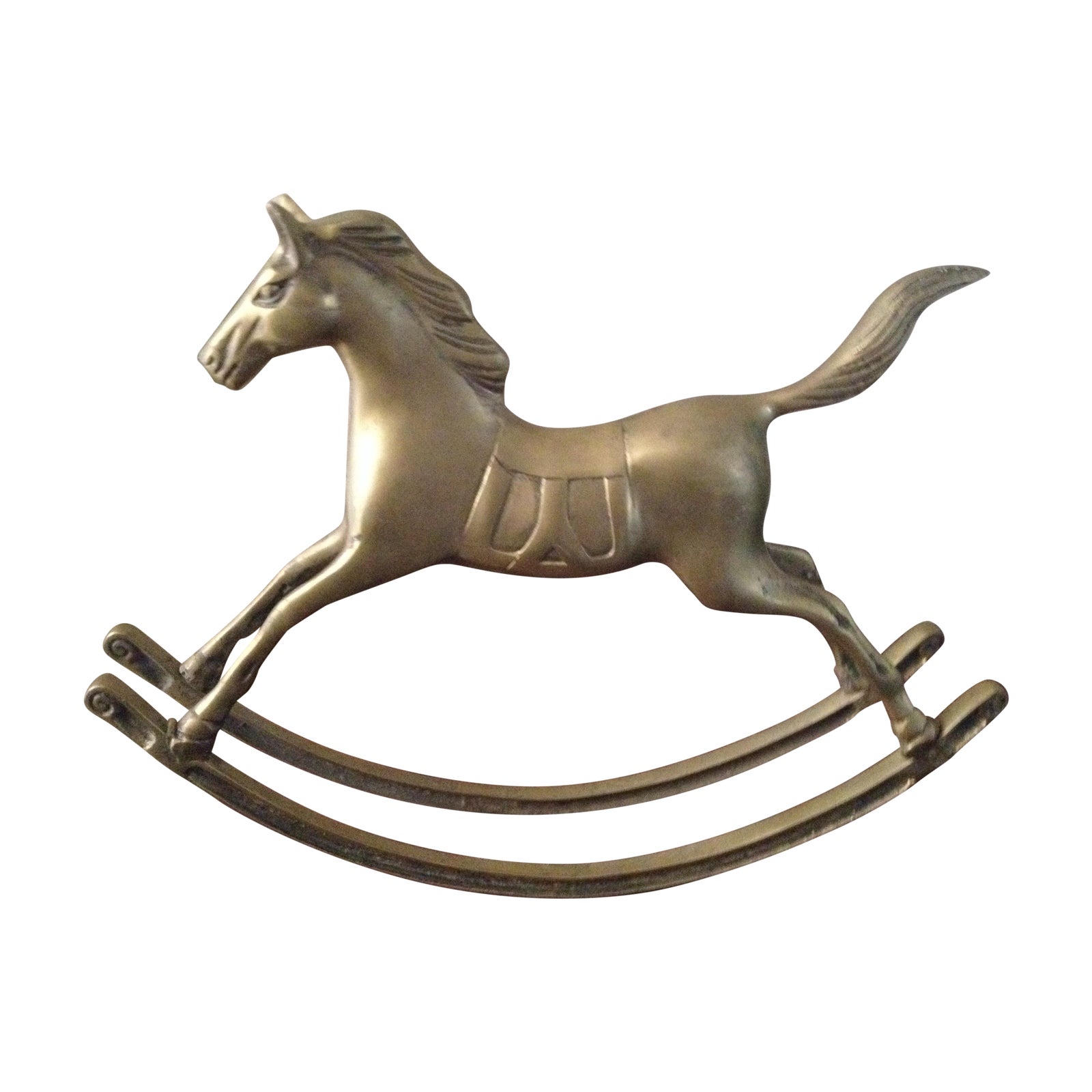Large Vintage Solid Brass Rocking Horse Chairish